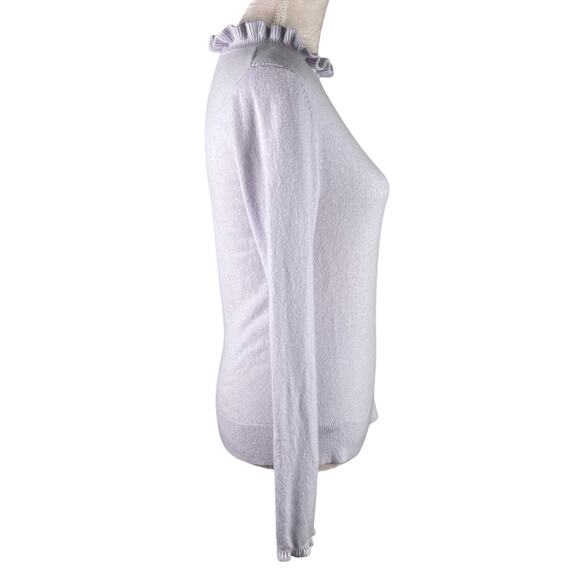 Club Monaco Cashmere Sweater Gray Pale XS Ruffle Neck - Picture 6 of 10